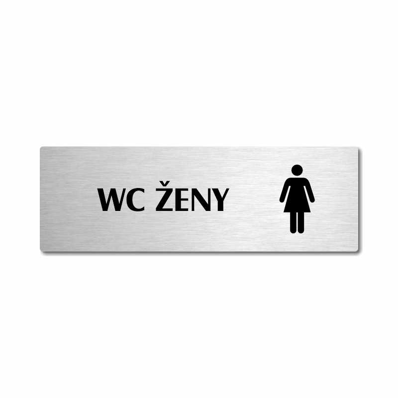 WC ženy, stříbrná popiska na dveře